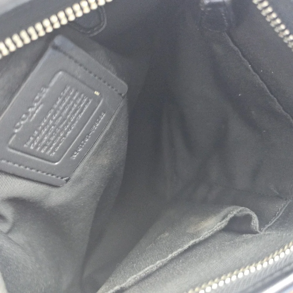 Coach Crossbody Signature Canvas Gray & Black Bag Purse (Wear) F58285